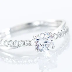 Histoire d'Or Bague Solitaire Kanel Or Blanc Oxyde De Zirconium* Bagues Avec Pierre|Bagues Solitaires