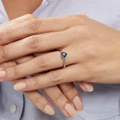 Discount Histoire d'Or Bague Solitaire Kelvyn Argent Blanc Oxyde De Zirconium argent blanc oxyde bleu