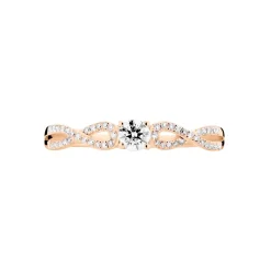 Histoire d'Or Bague Solitaire Livia Or Rose Diamant