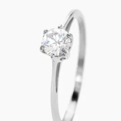 Clearance Histoire d'Or Bague Solitaire Lydia Argent Blanc Oxyde De Zirconium