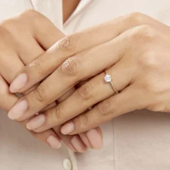 Clearance Histoire d'Or Bague Solitaire Lydia Argent Blanc Oxyde De Zirconium