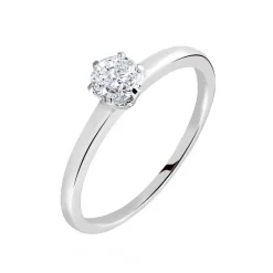 Histoire d'Or Bague Solitaire Natalia Or Blanc Diamant Synthetique