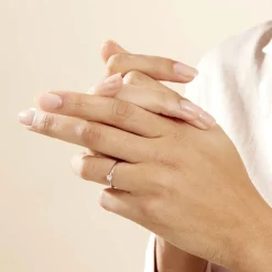 Outlet Histoire d'Or Bague Solitaire Natalia or blanc diamant