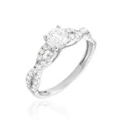 Online Histoire d'Or Bague Solitaire Or Blanc Nerida Diamants Synthétiques