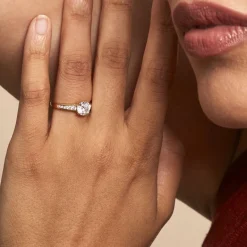 Hot Histoire d'Or Bague Solitaire Or Jaune Oxyde De Zirconium