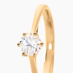Histoire d'Or Bague Solitaire Plaqué Or Jaune Eulia Oxyde De Zirconium* Bagues|Bagues Fantaisie
