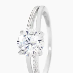 Outlet Histoire d'Or Bague Solitaire Poseidon Argent Blanc Oxyde De Zirconium