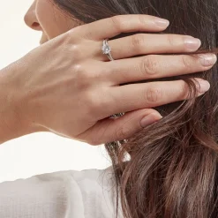 Outlet Histoire d'Or Bague Solitaire Poseidon Argent Blanc Oxyde De Zirconium