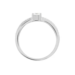 Discount Histoire d'Or Bague Solitaire Sade Argent Blanc Oxyde De Zirconium