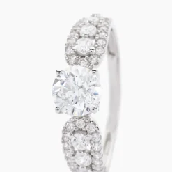 New Histoire d'Or Bague Solitaire Sarah Or Blanc Oxyde De Zirconium