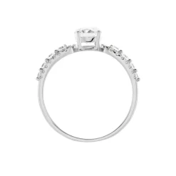New Histoire d'Or Bague Solitaire Sarah Or Blanc Oxyde De Zirconium