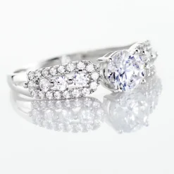 New Histoire d'Or Bague Solitaire Sarah Or Blanc Oxyde De Zirconium