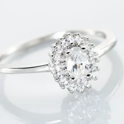 Best Histoire d'Or Bague Solitaire Shandrany Argent Blanc Oxyde De Zirconium