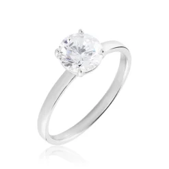 Best Histoire d'Or Bague Solitaire Stella Argent Blanc Oxyde De Zirconium