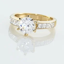 Clearance Histoire d'Or Bague Solitaire Stevie Plaqué Or Jaune Oxyde De Zirconium