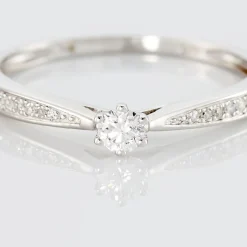 Discount Histoire d'Or Bague Solitaire Symphonie Or Blanc Diamant