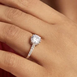 Discount Histoire d'Or Bague Solitaire Terese De Zirconium or blanc oxyde