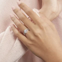 Outlet Histoire d'Or Bague Solitaire Titemae Argent Blanc Oxyde De Zirconium