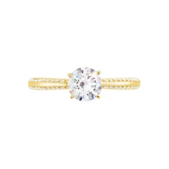 Online Histoire d'Or Bague Solitaire Veronique-marie Or Jaune Oxyde De Zirconium