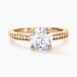 Hot Histoire d'Or Bague Solitaire Zoura Plaqué Or Jaune Oxyde De Zirconium