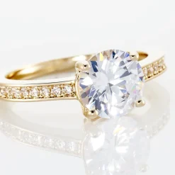 Hot Histoire d'Or Bague Solitaire Zoura Plaqué Or Jaune Oxyde De Zirconium