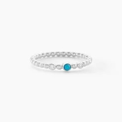 Online Histoire d'Or Bague Sorene Argent Blanc Turquoise Oxyde De Zirconium