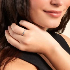 Online Histoire d'Or Bague Sorene Argent Blanc Turquoise Oxyde De Zirconium