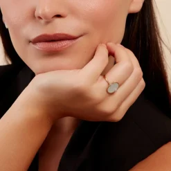 Hot Histoire d'Or Bague Tahina Or Jaune Nacre Diamant or jaune nacre blanc