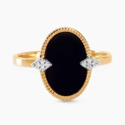 Discount Histoire d'Or Bague Tahina Or Jaune Onyx Diamant or jaune onyx noir