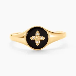 Histoire d'Or Bague Talisman Or Jaune Agate Diamant* Bagues|Bagues Avec Pierre