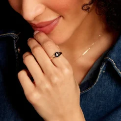 Histoire d'Or Bague Talisman Or Jaune Agate Diamant* Bagues|Bagues Avec Pierre