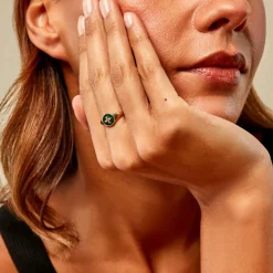 Histoire d'Or Bague Talisman Or Jaune Malachite Diamant* Bagues|Bagues Avec Pierre