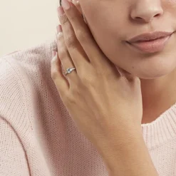 Histoire d'Or Bague Tarente Or Blanc Topaze Et Oxyde De Zirconium* Bagues|Bagues Avec Pierre