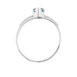 New Histoire d'Or Bague Teresa Or Blanc Topaze Et Diamant