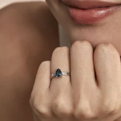 New Histoire d'Or Bague Teresa Or Blanc Topaze Et Diamant