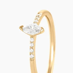 Hot Histoire d'Or Bague Thelonius Or Jaune Diamant Synthétique