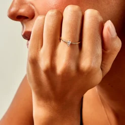 Hot Histoire d'Or Bague Thelonius Or Jaune Diamant Synthétique