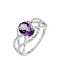 Histoire d'Or Bague Tina Or Blanc Amethyste Et Diamant* Bagues|Bagues Avec Pierre