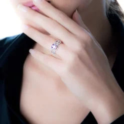Histoire d'Or Bague Tina Or Blanc Amethyste Et Diamant* Bagues|Bagues Avec Pierre
