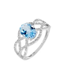 Histoire d'Or Bague Tina Or Blanc Topaze Et Diamant* Bagues|Bagues Avec Pierre