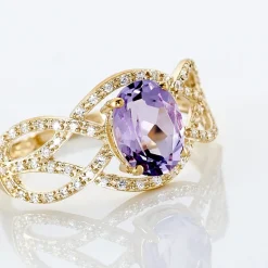 Histoire d'Or Bague Tina Or Jaune Amethyste Et Oxyde De Zirconium or jaune amethyste violette