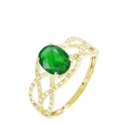 New Histoire d'Or Bague Tina Or Jaune Emeraude Et Diamant