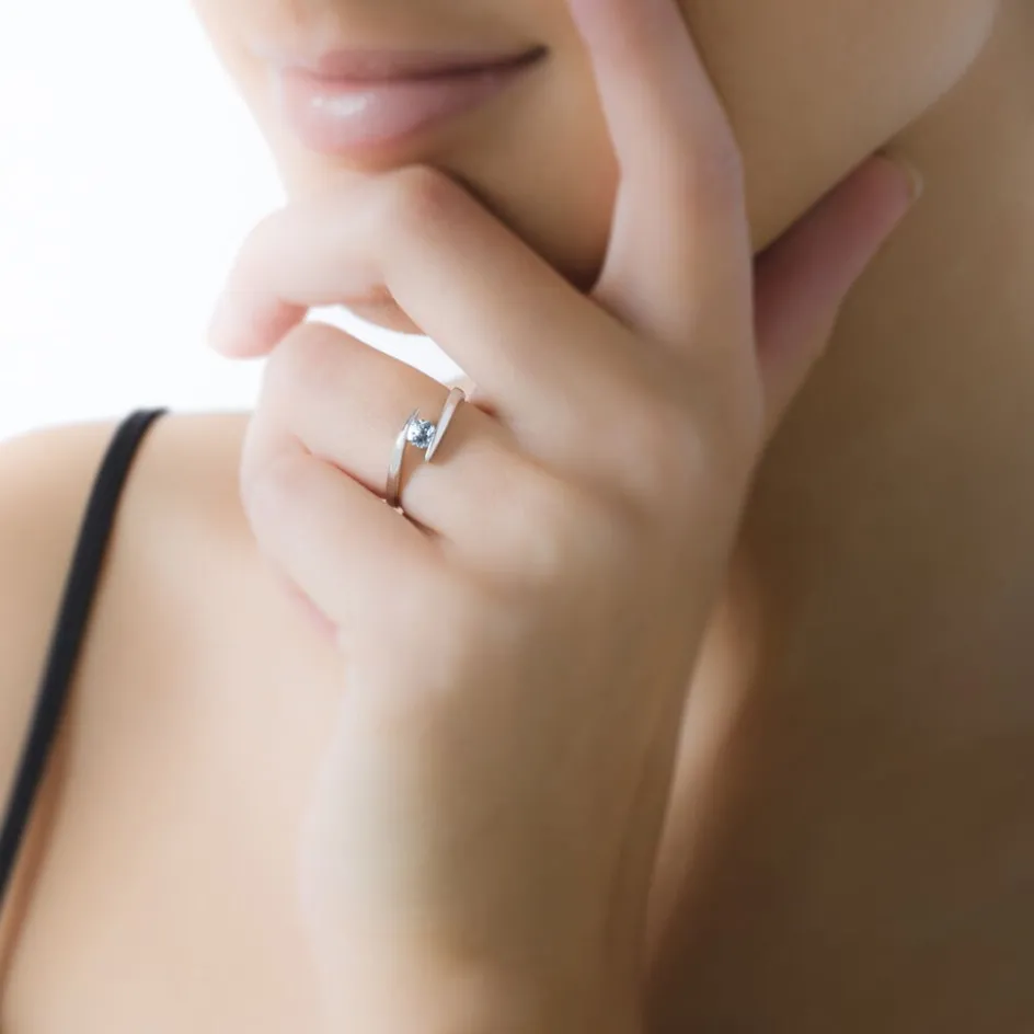 Histoire d'Or Bague Tiphaine Or Blanc Saphir* Bagues|Bagues Avec Pierre