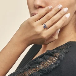 Discount Histoire d'Or Bague Toi Et Moi Or Blanc Saphir Et Diamant