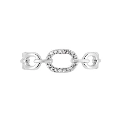 Hot Histoire d'Or Bague Trait D'union Argent Blanc Oxyde De Zirconium