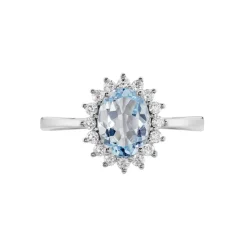 Clearance Histoire d'Or Bague Trick Or Blanc Topaze Et Oxyde or blanc topaze bleu sky