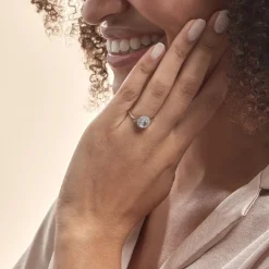 Clearance Histoire d'Or Bague Trick Or Blanc Topaze Et Oxyde or blanc topaze bleu sky