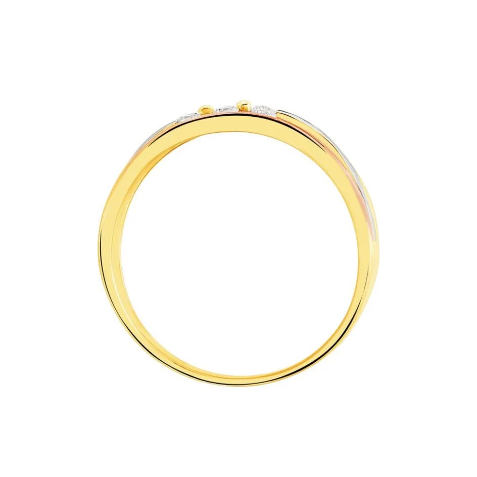 Discount Histoire d'Or Bague Troyen Or Tricolore Diamant