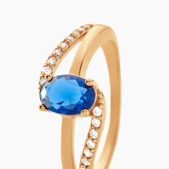 Hot Histoire d'Or Bague Tyana Plaqué Or Jaune Pierre De Synthese Et Oxyde De Zirconium