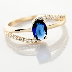 Hot Histoire d'Or Bague Tyana Plaqué Or Jaune Pierre De Synthese Et Oxyde De Zirconium